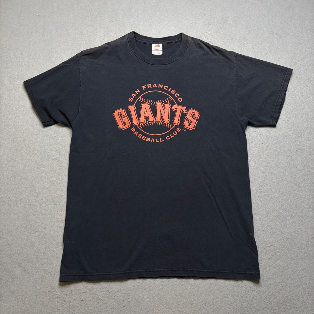 Fruit of the Loom T-Shirt Mens XL Black SF Giants San Francisco Baseball Club